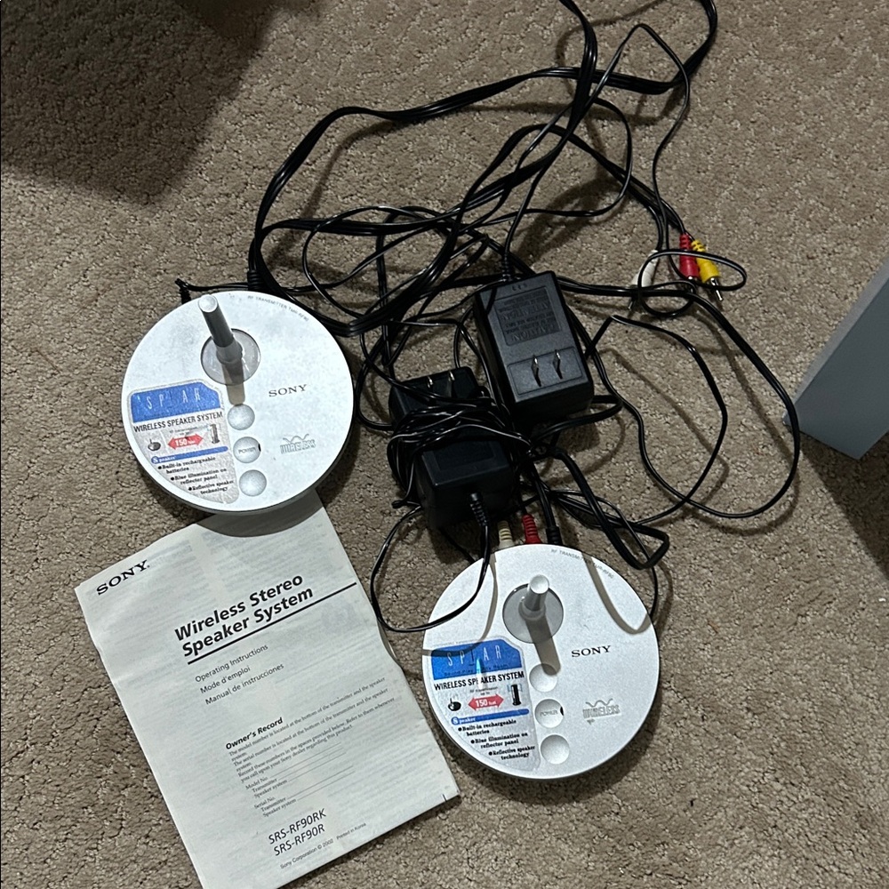 Sony Wireless Speaker System NO SPEAKERS, every cord is here w/instructions